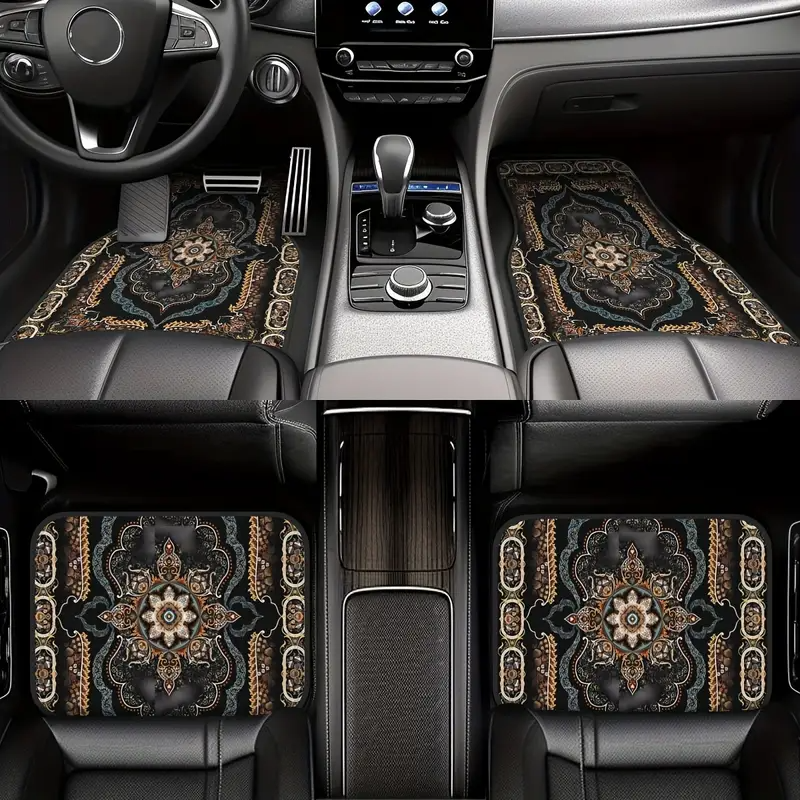 Luxury Oriental Car Floor Mat Set – 4-Piece Anti-Slip